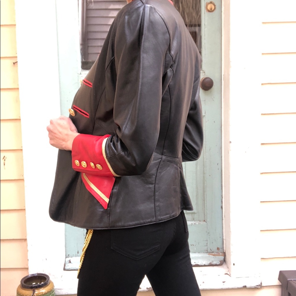 Lillie Rubin leather military jacket - Picture 4 of 8